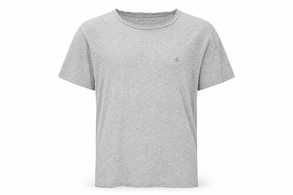 Front view of Jack & Jones Men's Grey Regular Fit T-Shirt, M