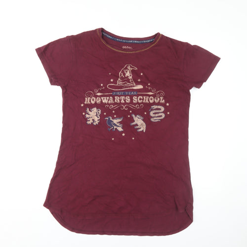 Harry Potter Unisex Adults Red Hogwarts T-Shirt S