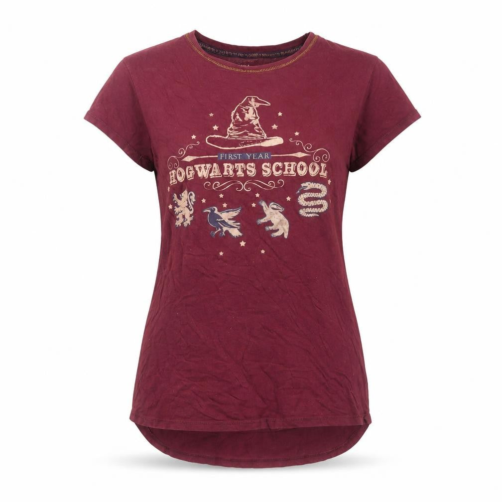 Harry Potter Unisex Adults Red Hogwarts T-Shirt S