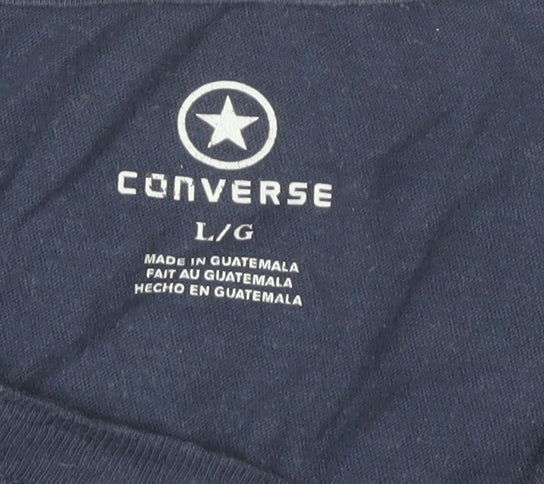 Converse Unisex Blue Basic Crew Neck T-Shirt L