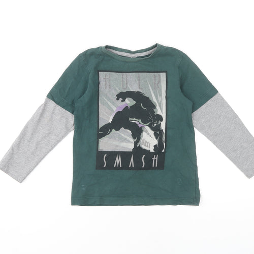 Avengers Boys Green Long Sleeve T-Shirt, Size 5 Years