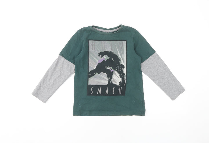 Avengers Boys Green Long Sleeve T-Shirt, Size 5 Years