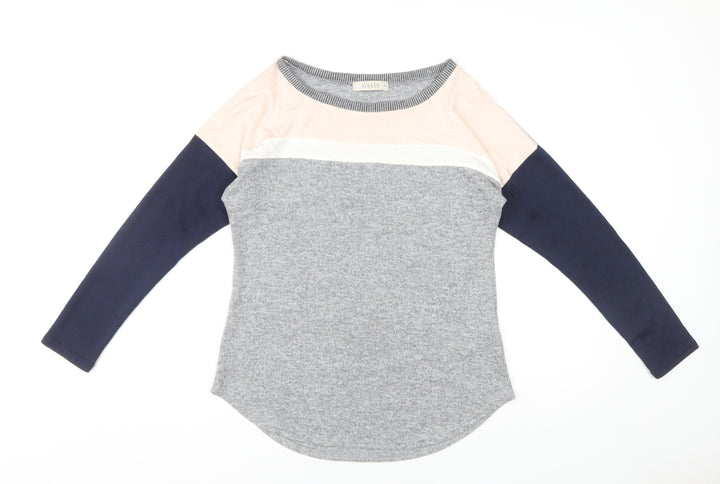 Oasis Women's Colourblock T-Shirt Grey XS