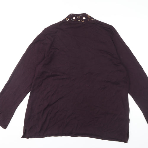 Ann Harvey Women's Purple Plus Size V-Neck Top