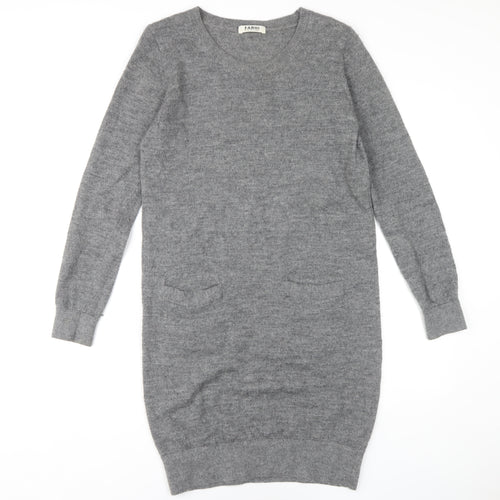 Farhi Women's Grey Wool Alpaca Knit Dress M