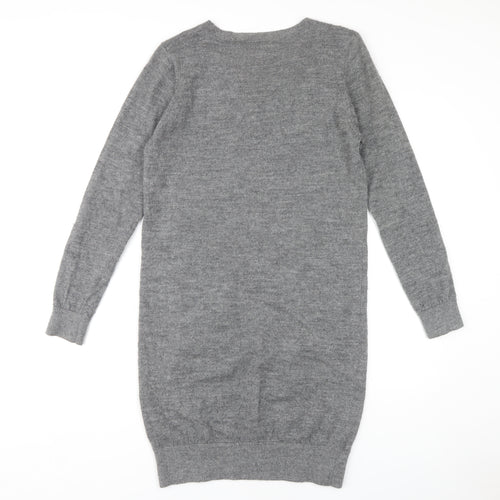 Farhi Women's Grey Wool Alpaca Knit Dress M