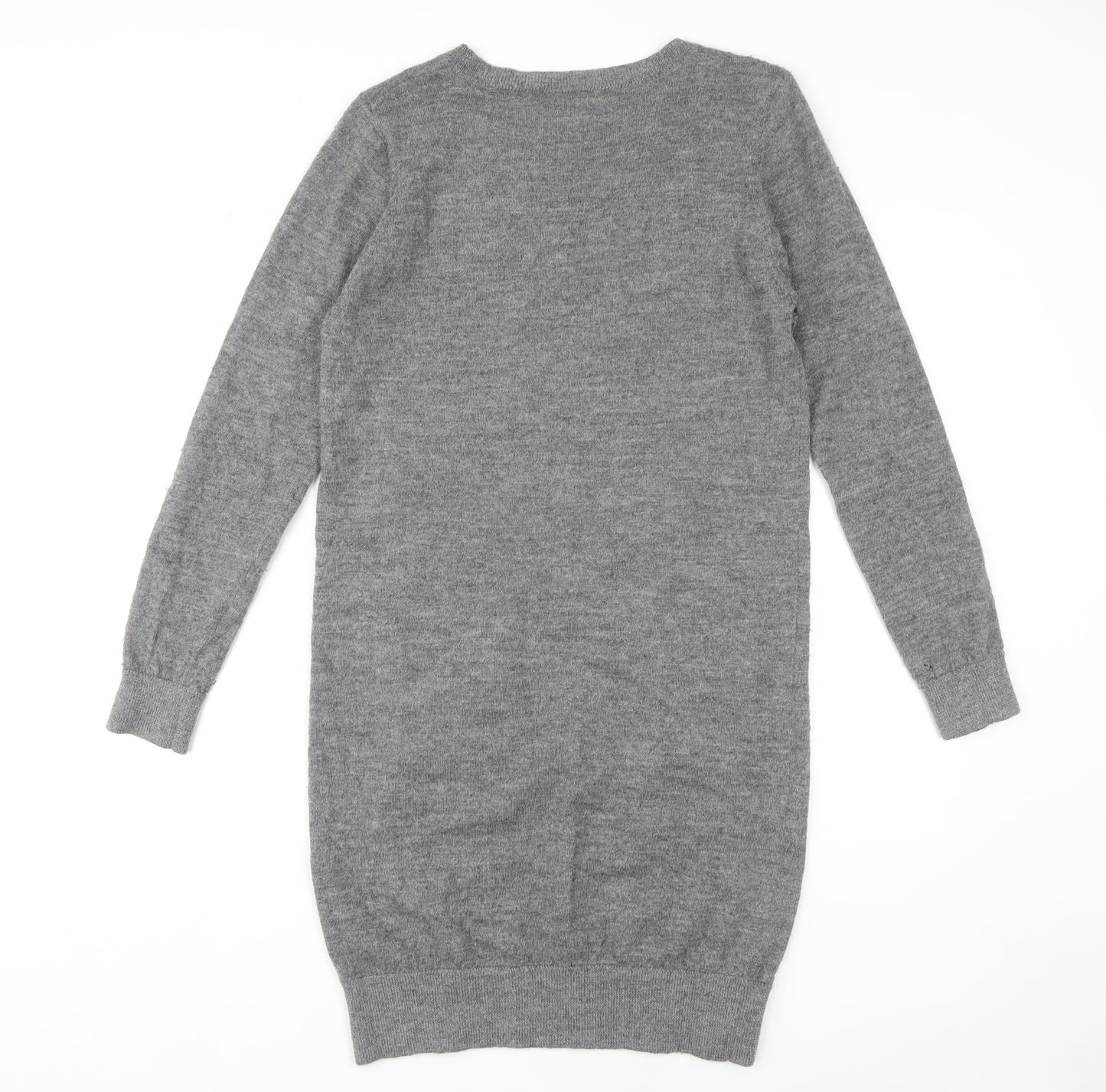 Farhi Women's Grey Wool Alpaca Knit Dress M