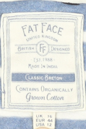 Fat Face Women's Blue Striped Long Sleeve T-Shirt