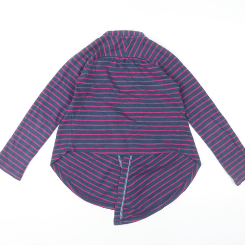 Fat Face Women’s Multicoloured Cotton Striped Open Front Wrap Cardigan Size 10
