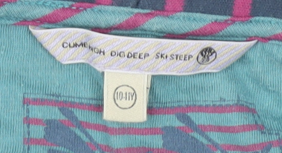 Fat Face Women’s Multicoloured Cotton Striped Open Front Wrap Cardigan Size 10