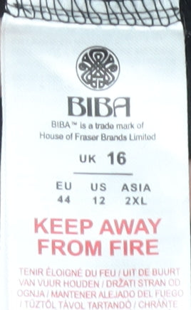 BIBA Women's Black T-Shirt, Size 16, Crew Neck, Casual