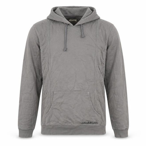 Calvin Klein Men's Grey Hoodie, Size S, Pullover, Logo