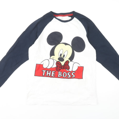 Disney Men's Pyjama Top White XS Graphic Print