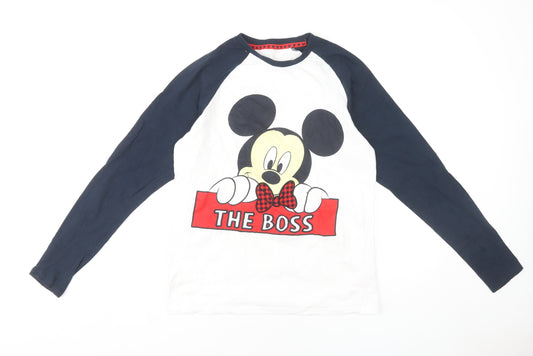 Disney Men's Pyjama Top White XS Graphic Print