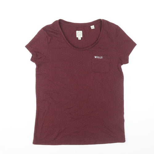 Jack Wills Women's Red Basic T-Shirt Size 8
