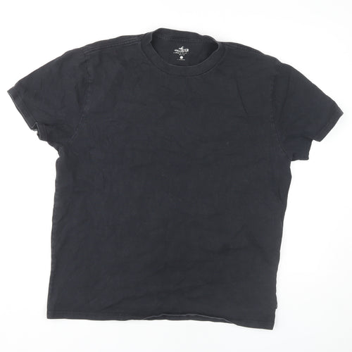 Hollister Men's Black Crew Neck T-Shirt, L, Cotton
