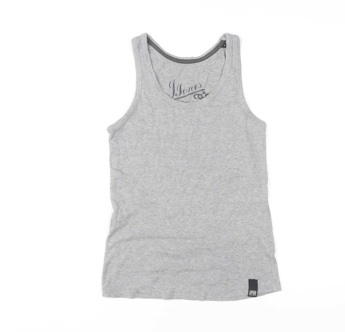 Jack & Jones Men's Grey Sleeveless T-Shirt Size S