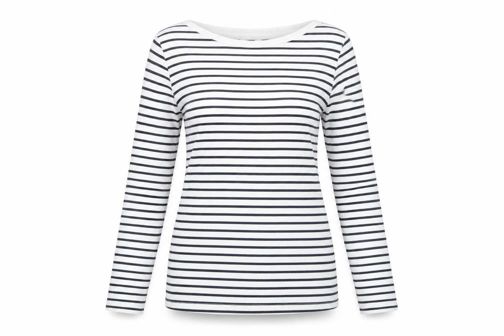 Front view of Cotton Traders Women's Multicolour Striped Top