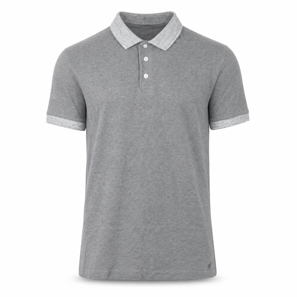 Front view of French Connection Men's Grey XS Short Sleeve Polo