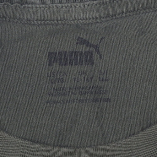 Puma Boys Green T-Shirt Size L Basic Logo Style