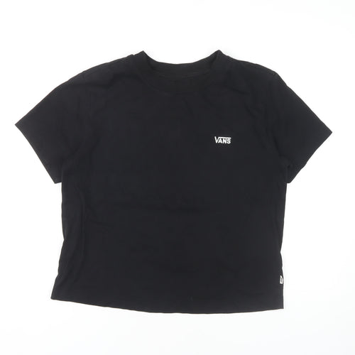 Vans Unisex Black T-Shirt, L, Casual Basic Crew Neck