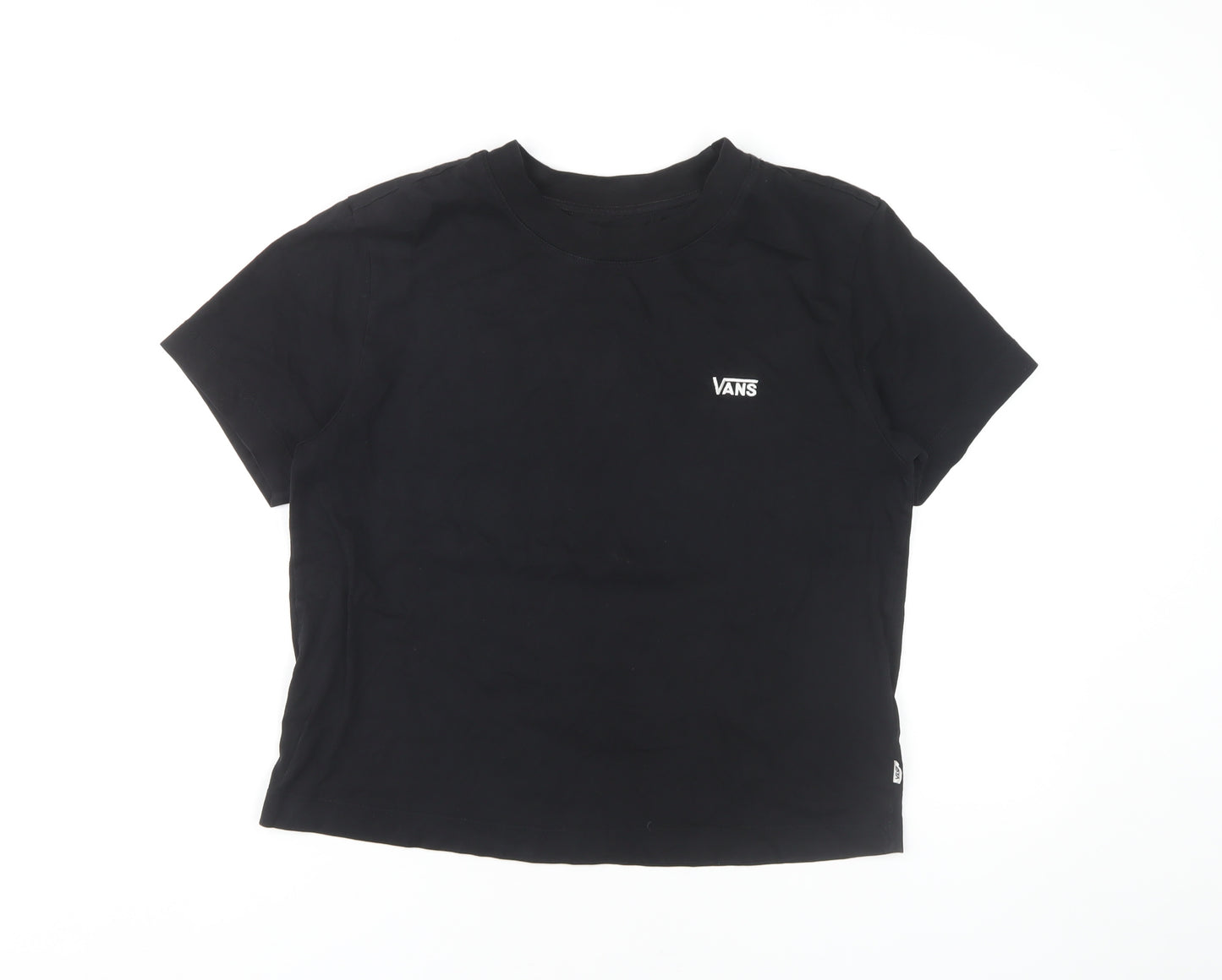 Vans Unisex Black T-Shirt, L, Casual Basic Crew Neck
