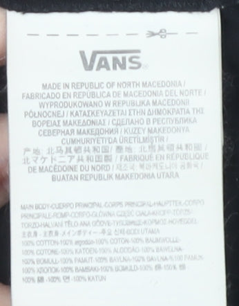 Vans Unisex Black T-Shirt, L, Casual Basic Crew Neck