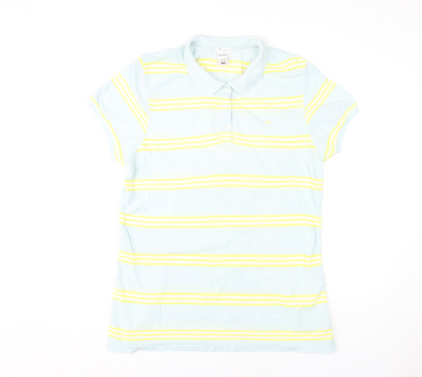 Old Navy Men's Blue XL Striped Polo Shirt