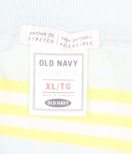 Old Navy Men's Blue XL Striped Polo Shirt