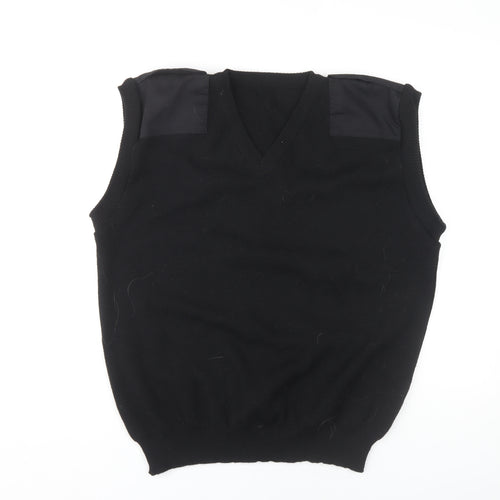 Alexandra Men's Black L Vest, V-Neck Tight-Knit Jumper