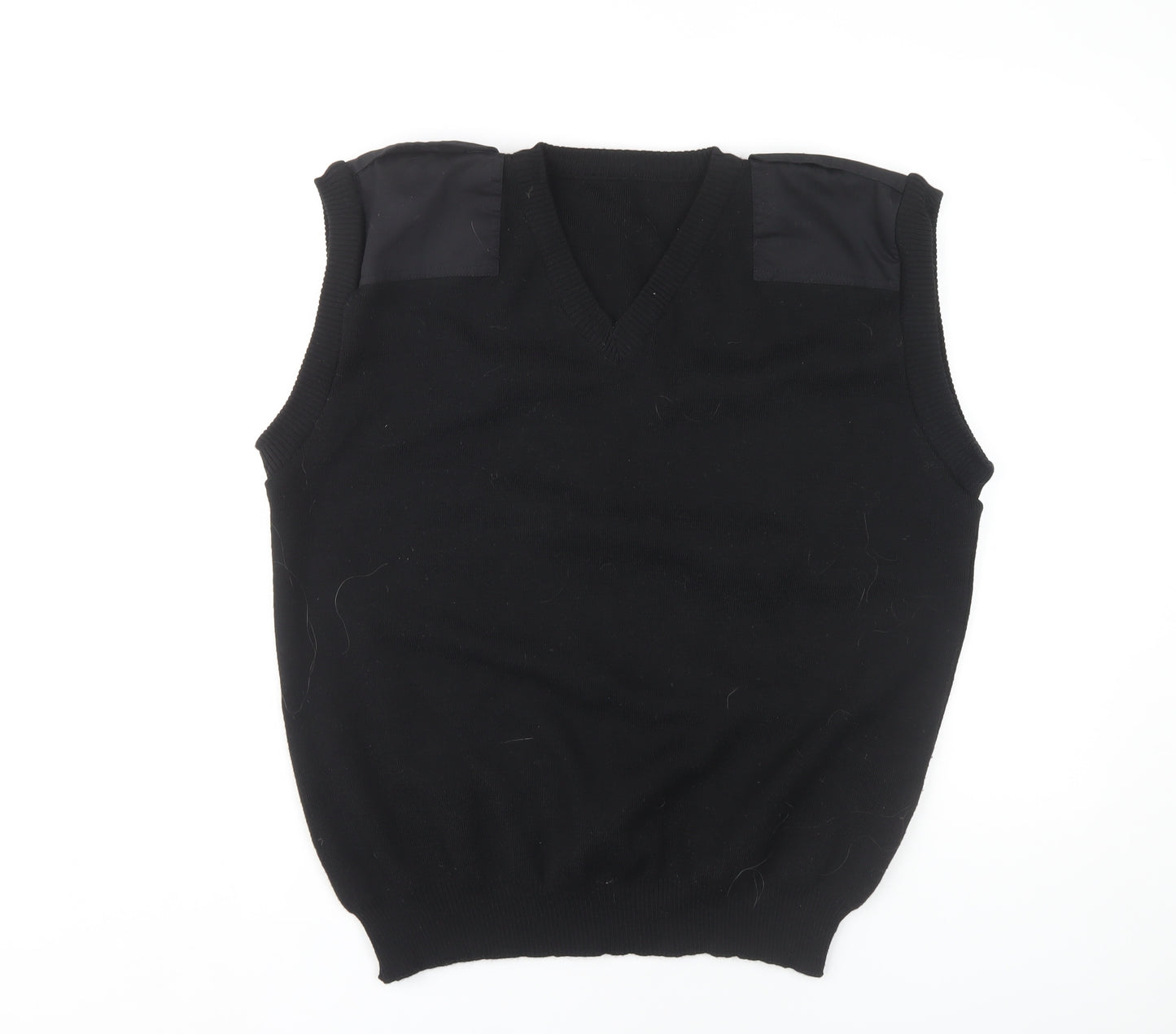 Alexandra Men's Black L Vest, V-Neck Tight-Knit Jumper