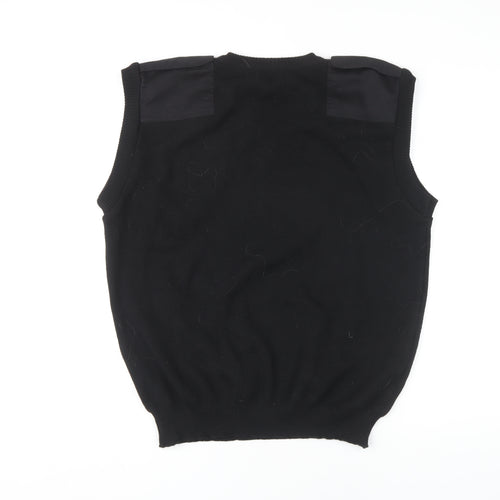 Alexandra Men's Black L Vest, V-Neck Tight-Knit Jumper