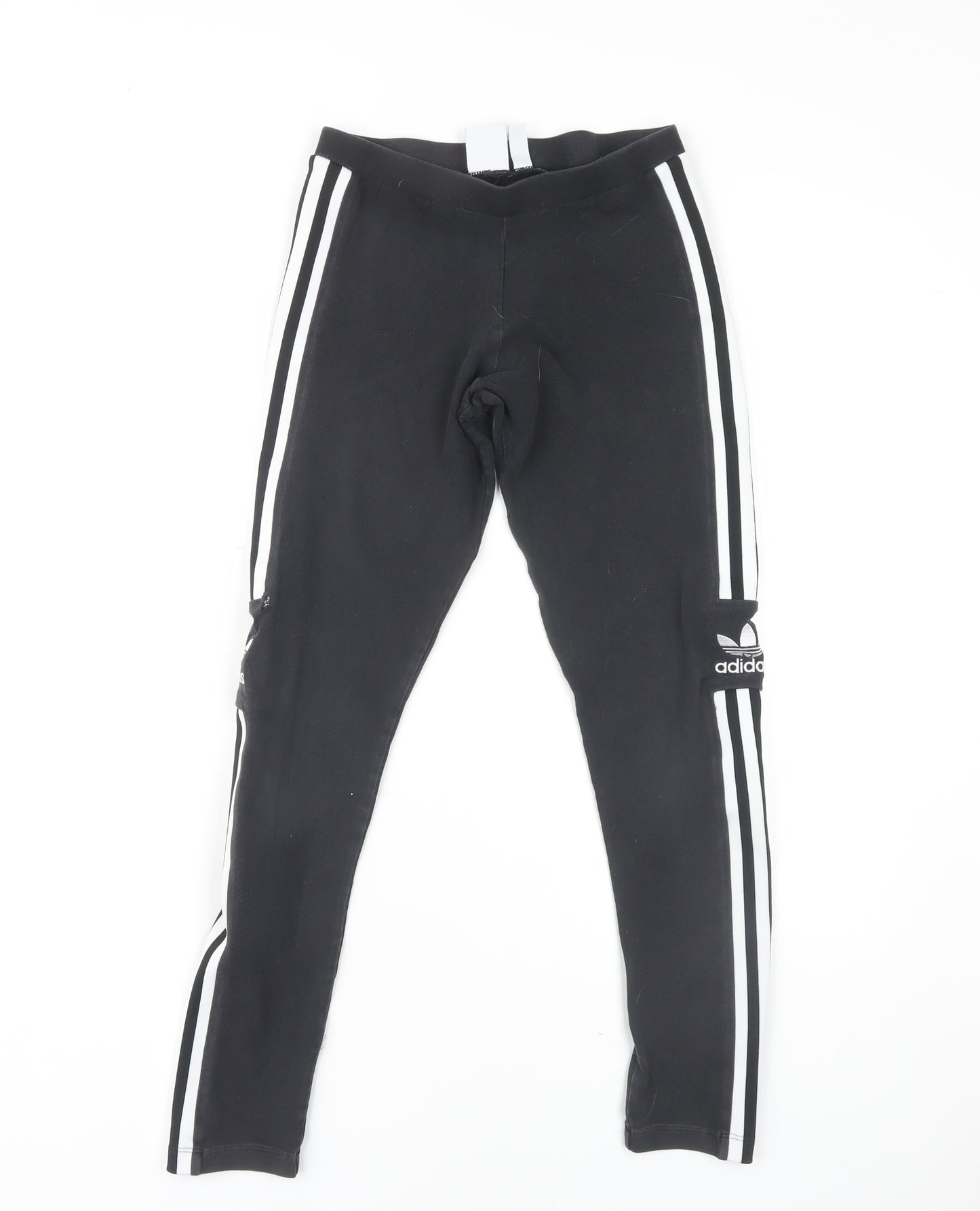 Adidas Women's Black Ankle Leggings Size 8 with Side Stripe