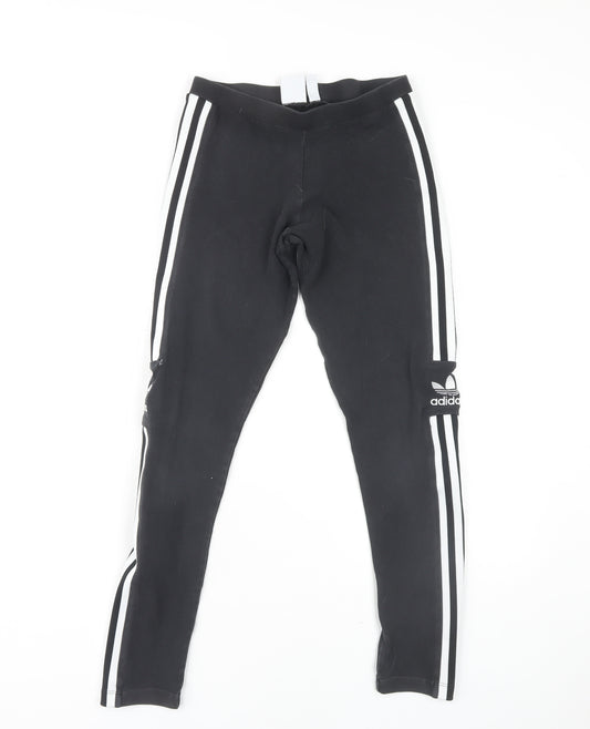 Adidas Women's Black Ankle Leggings Size 8 with Side Stripe