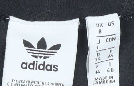 Adidas Women's Black Ankle Leggings Size 8 with Side Stripe