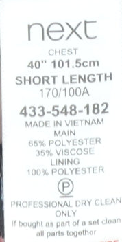 Next Men's Blue Slim Fit Blazer 40S