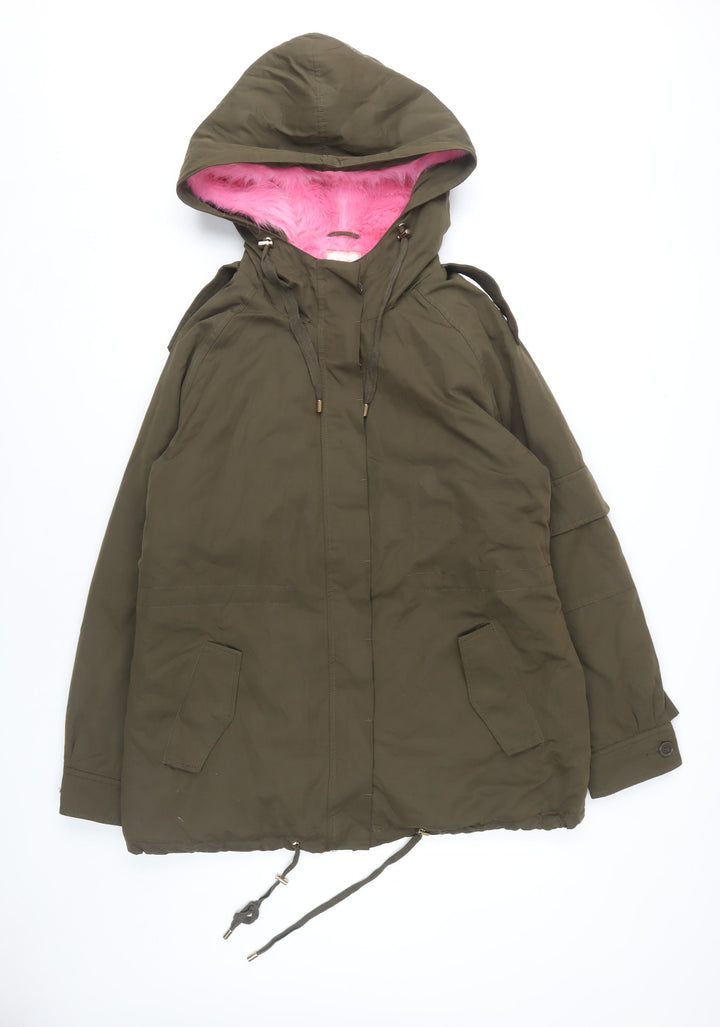 Ky Création Women's Green Parka L Hooded