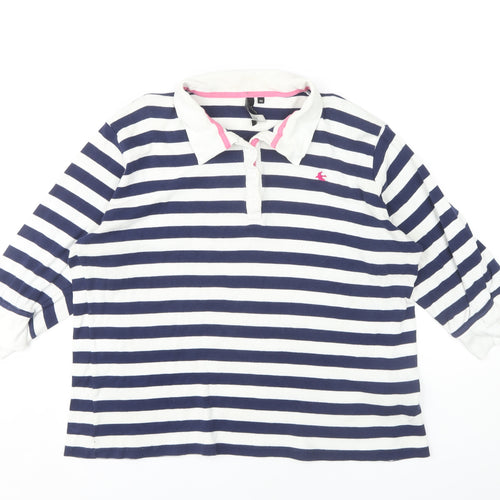 Intuition Women's Blue Striped Polo Shirt Size 20