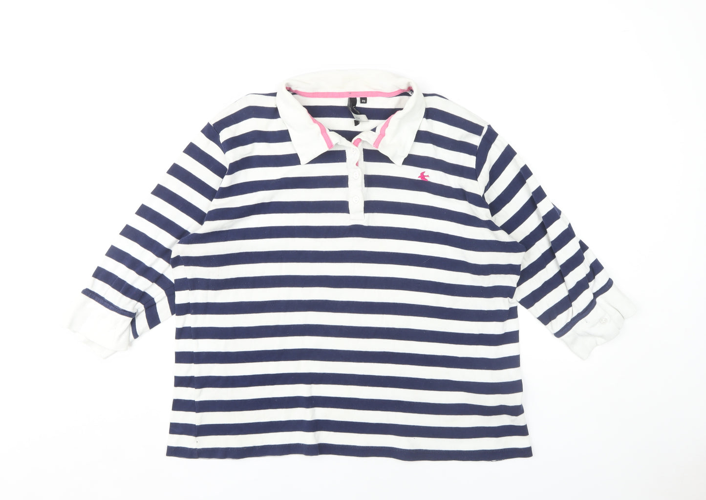 Intuition Women's Blue Striped Polo Shirt Size 20