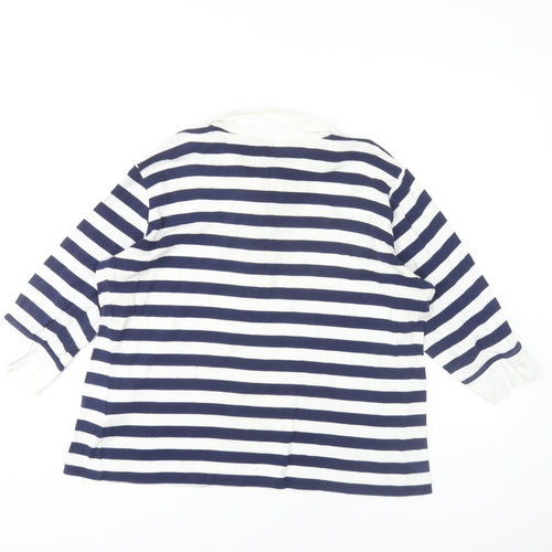 Intuition Women's Blue Striped Polo Shirt Size 20