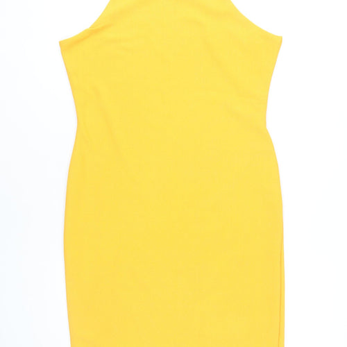 River Island Women's Yellow Bodycon Dress - Size 14