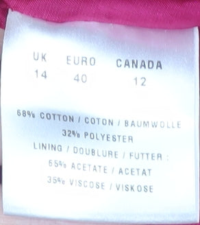 Planet Women's Pink Trench Coat Size 14