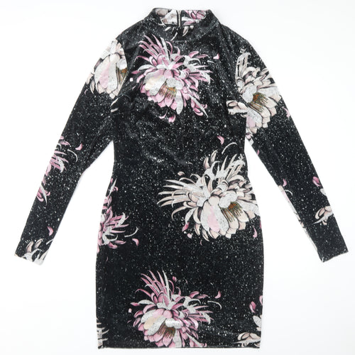 Next Women's Black Floral Dress Size 12T