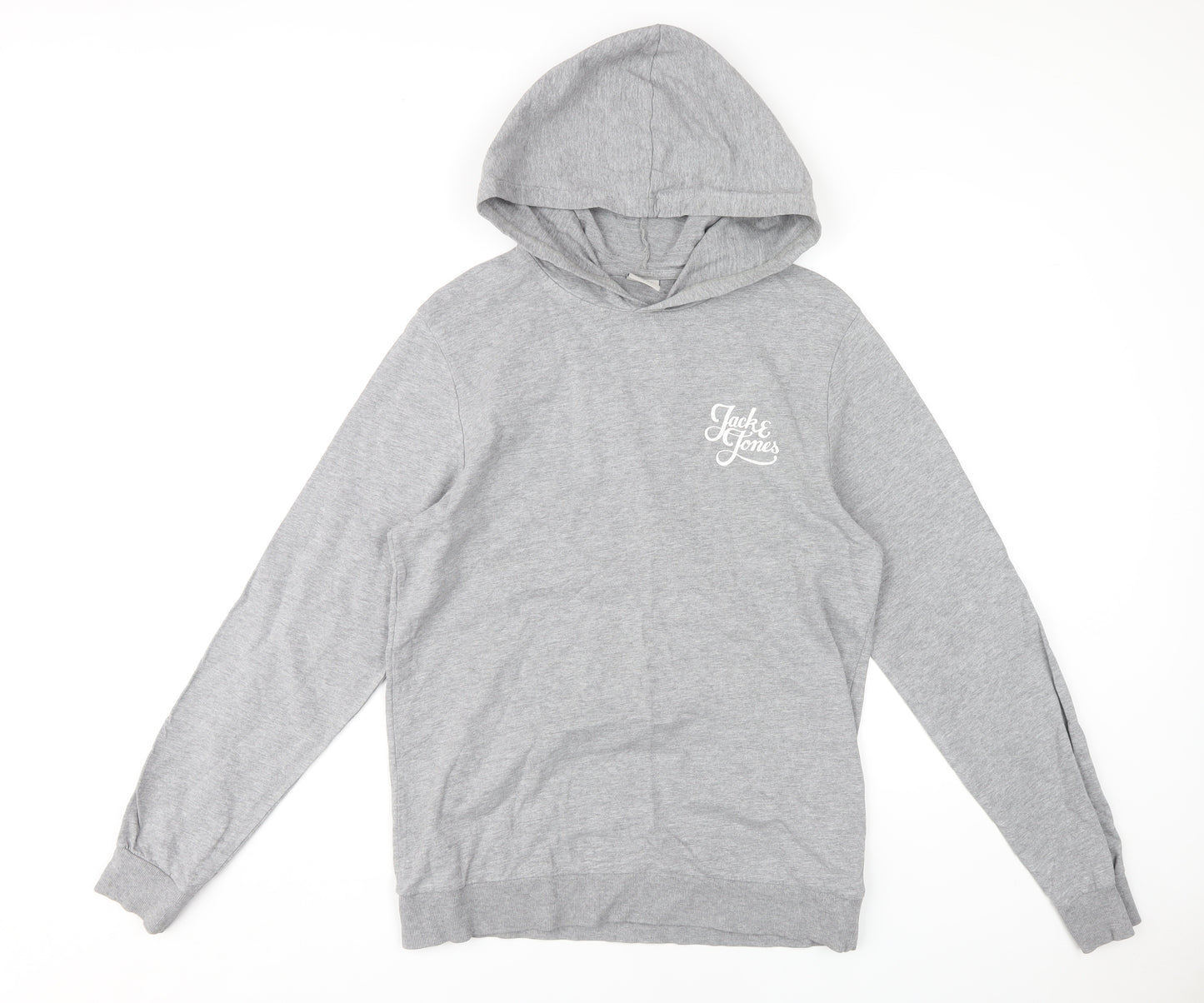 Jack & Jones Men's Grey Pullover Hoodie, L
