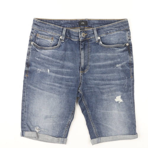 River Island Men's Blue Denim Shorts 30