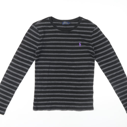 Polo Ralph Lauren Women's Black Striped Long Sleeve Tee