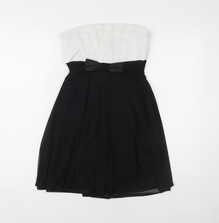 Jane Norman Women’s Black and White Strapless Dress
