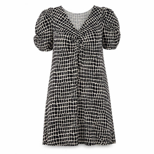 Front view of Next Women's Black Puff Sleeve Dress -, size 12