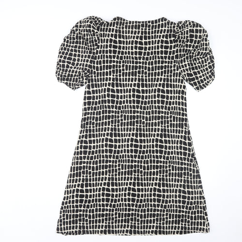 Next Women's Black Puff Sleeve Dress - Size 12