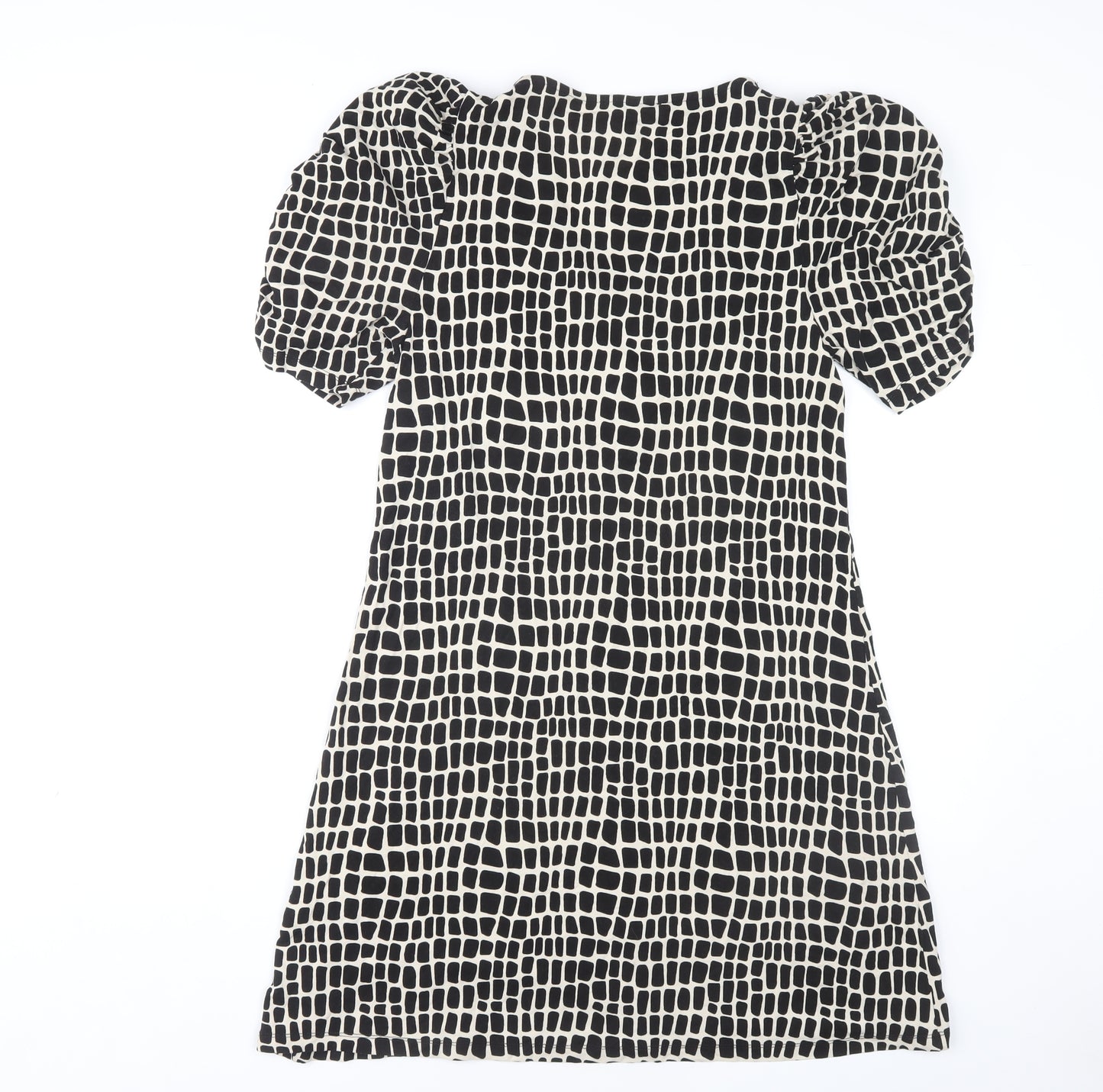 Next Women's Black Puff Sleeve Dress - Size 12